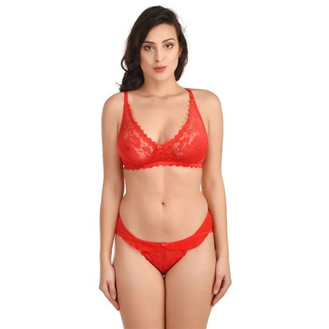 Ufemi Fashion Lingerie Set For Women Set Combo New Bridal Set Lace Lingerie Set For Women Red