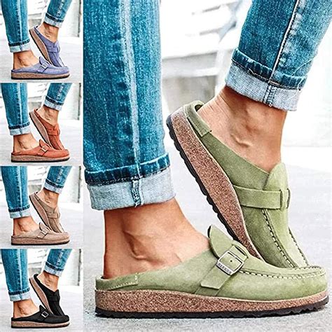 Women Suede Clogs Mules Garden Loafer Shoes Memory Foam Slipper Casual Sneakers Comfortable Slip