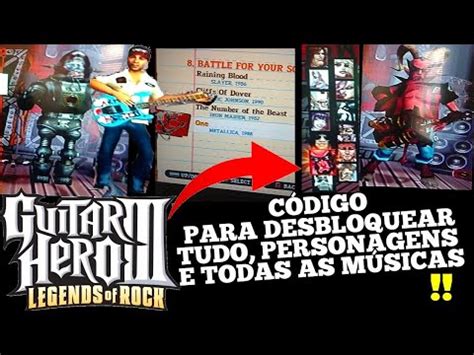 Guitar Hero Codigo Para Desbloquear Tudo Youtube