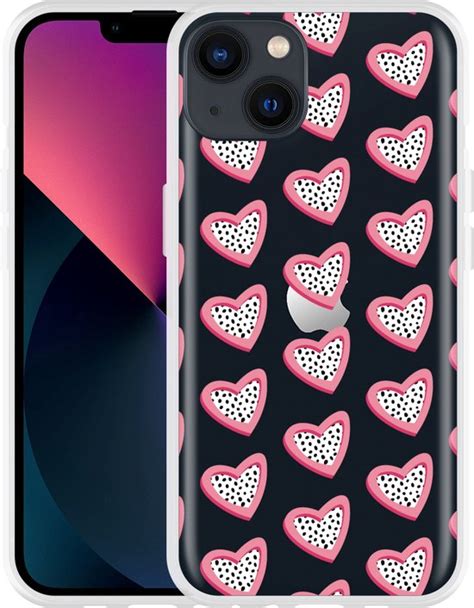 Geschikt Voor Apple Iphone Hoesje Hartjes Met Stippen Designed By