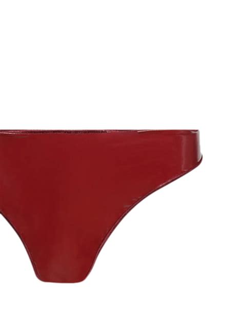 Oseree Microkini Patent Finish Bikini Set In Red ModeSens
