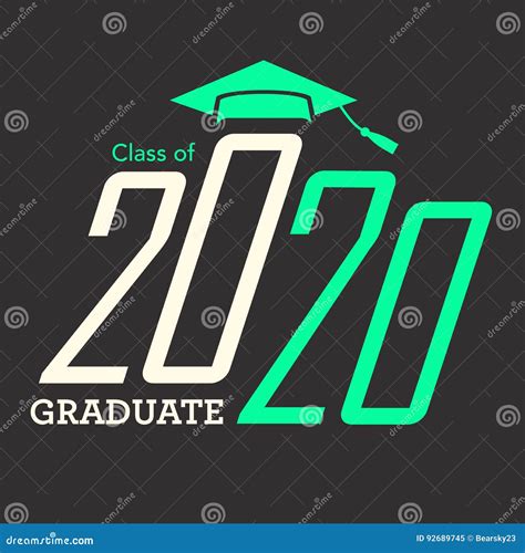 Class Of 2020 Congratulations Graduate Typography With Cap And T Stock Vector Illustration Of