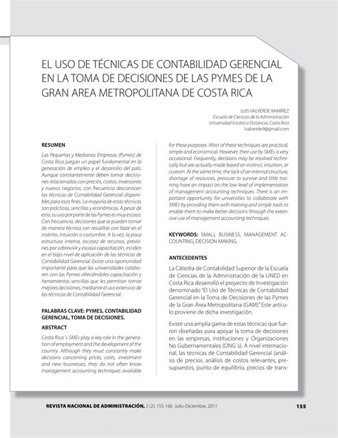 PDF EL USO DE TÉCNICAS DE CONTABILIDAD GERENCIAL EN LA TOMA DE