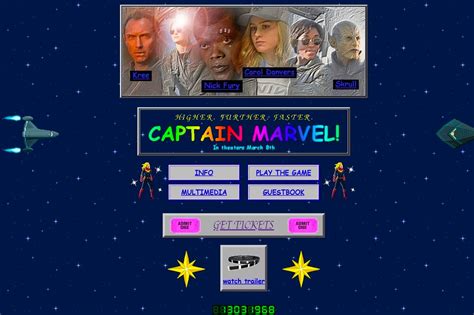 The 'Captain Marvel' Site Revisits Classic '90s Web Design - Pike-Inc