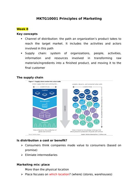 Mktg10001 Week 8 Summarised Lecture Note Mktg10001 Principles Of