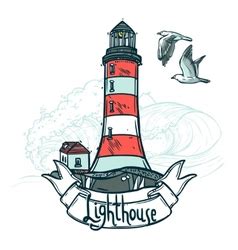 Lighthouse Sketch Vector Images Over