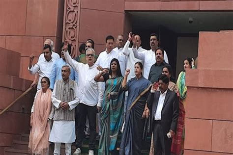 India Bloc Mps Stage Protest At Parliament Seeking Justice For Wrestler Vinesh Phogat