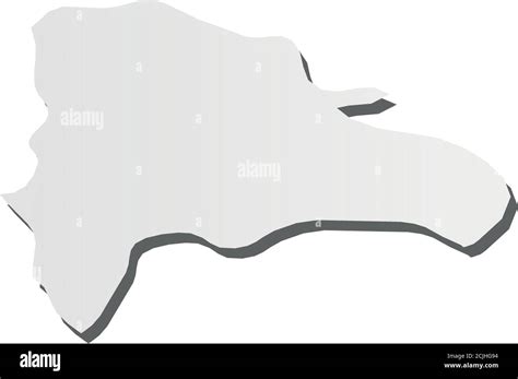 República Dominicana Mapa De Silueta Gris En 3d De La Zona Del País