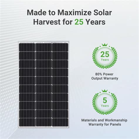 Traver Force Solar Panel 100 Watt 10BB Monocrystalline 12V Solar Panels