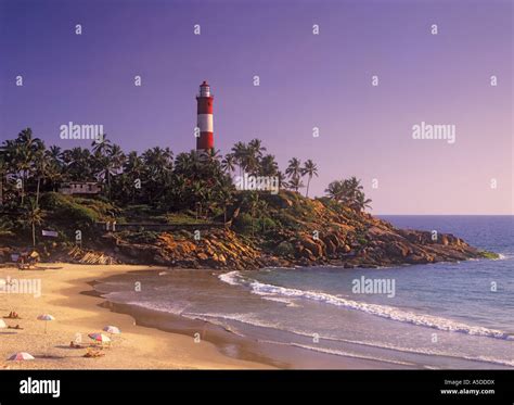 Lighthouse Beach Kovalam Kerala India Stock Photo - Alamy