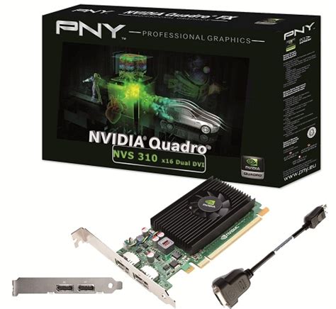 VGA Quadro NVS 310 512MB GDDR3 PCIe X16 Dual DP DVI D Low Profile