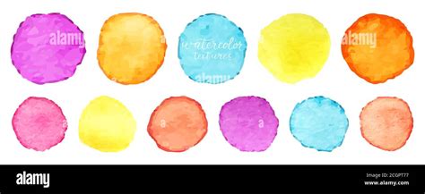 Rainbow Watercolor Circles Set Vector Watercolour Circle Elements For