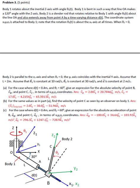 Solved Problem 3 5 Points Body 1 Rotates About The Chegg