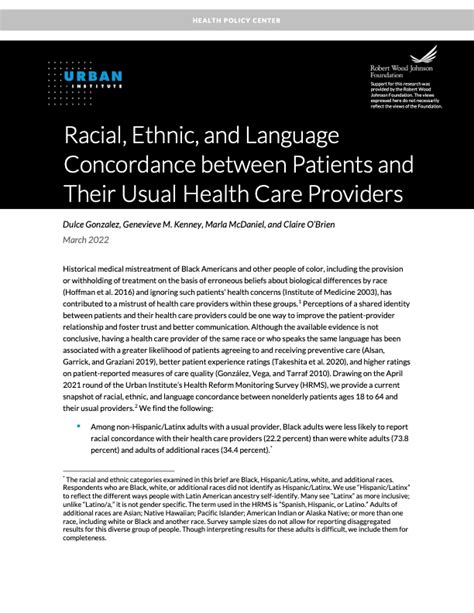 Racial Ethnic And Language Concordance Between Patients And Their