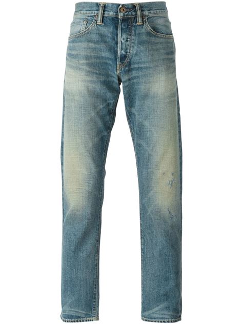 Simon Miller Distressed Stone Washed Jeans In Blue For Men Lyst