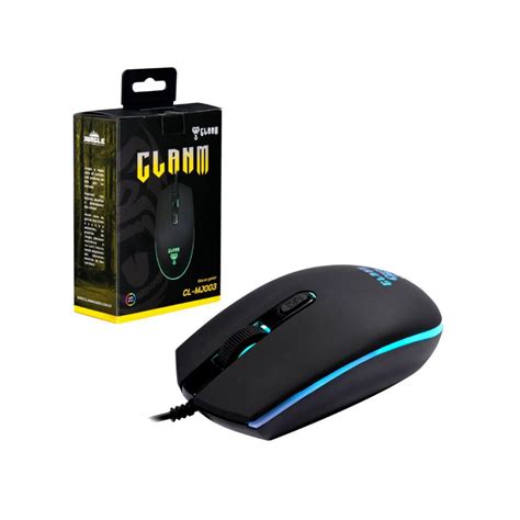 Mouse Gamer Clanm Jungle Cl Mj003 Fio 1 5M Led Pvc Preto Ecomando