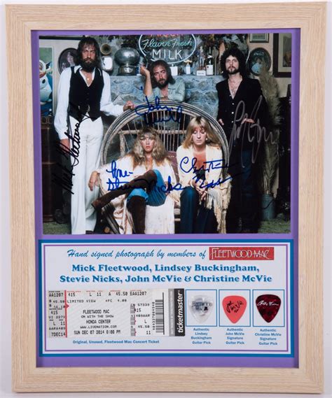 At Auction Fleetwood Mac Signed Photo Three Picks Concert Ticket