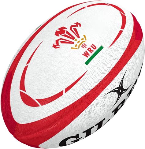 Gilbert Wales Wru Replica Rugby Ball White And Red Amazon Co