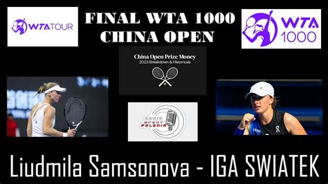 LIVE TENNIS CHINA OPEN WTA1000 FINAL Liudmila Samsonova Vs IGA