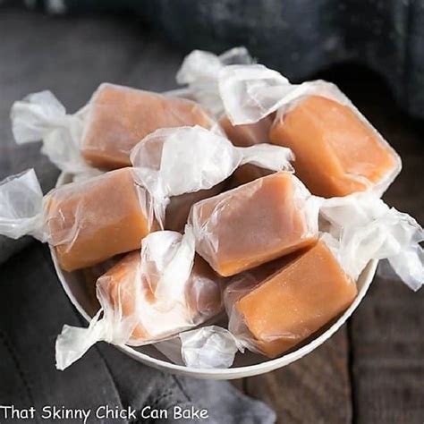 Soft Chewy Cream Caramels Sweet Buttery That Skinny Chick Can Bake