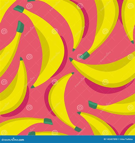 Ripe Bananas Colorful Seamless Pattern Stock Vector Illustration Of