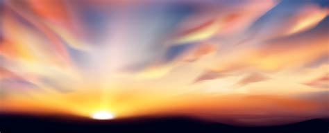 Realistic Abstract Evening Sunset Sky With Cloud 24233357 Vector Art At