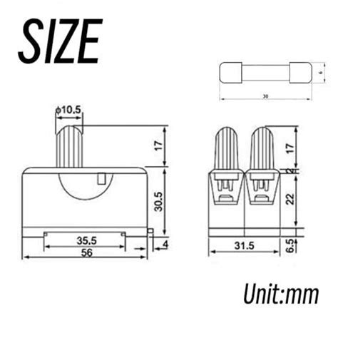 Pcs Fuse Holder Fs Double Pole With Indicator Light Mm X Mm