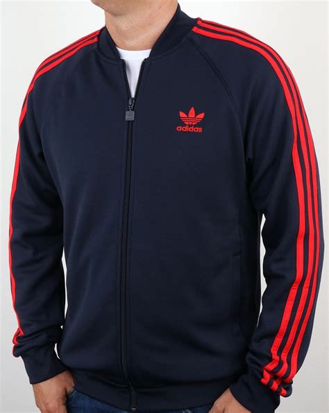 Adidas Originals Superstar Track Top Navy Red Tracksuit Jacket Mens