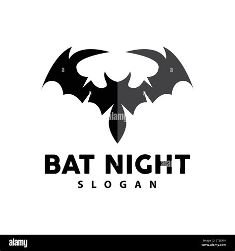 Bat Logo Hanging Bat Animal Vector Hallowen Night Animal Icon Design