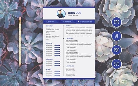 One Page Resume Template Design Graphic by AnnuDesign · Creative Fabrica