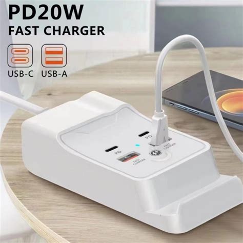 USB Charging Station 4Ports,USB C charging Station PD20W With Phone ...