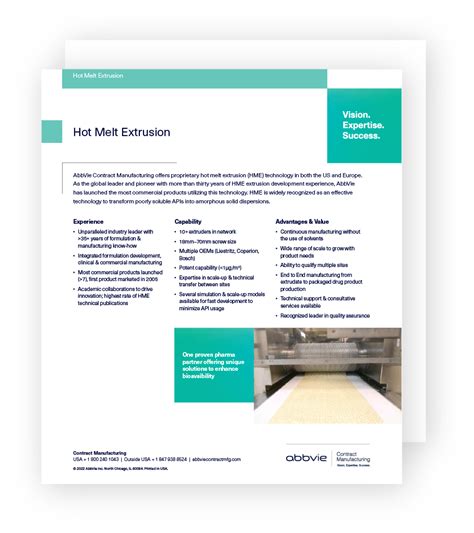 Hot Melt Extrusion Pharmaceutical HME AbbVie CMO