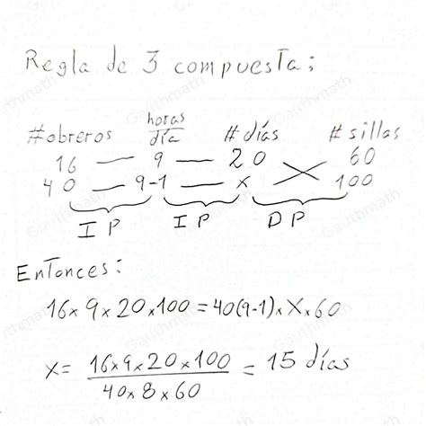 Solved Si 16 Obreros Trabajando 9 Horas Diarias Durante 20 Algebra