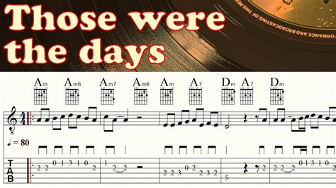 Those Were The Days Backing Track Instrumental Tab Sheet