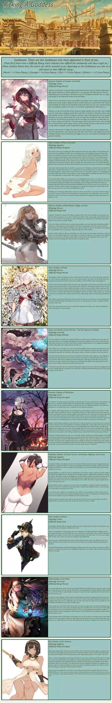 New Picking A Goddess Cyoa Imgur Cyoa Fantasy Beasts Fictional World