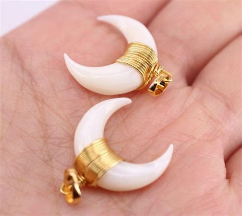 Hot Pcs X Mm White Color Ox Horn Bull Bone Crescent Moon Etsy