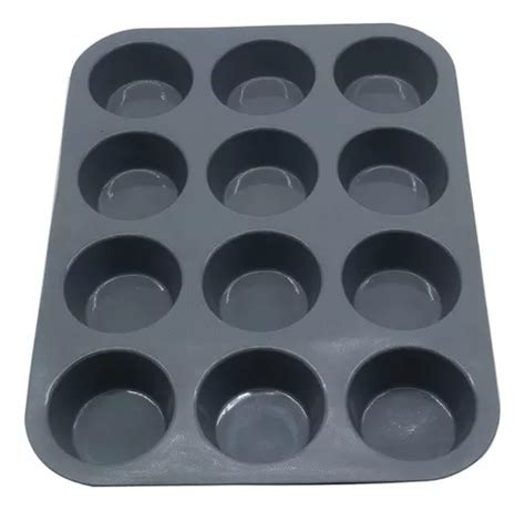 Molde Muffins Silicona X Cupcakes Goma Horno Reposteria Color Gris