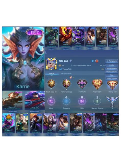 Skins Mobile Legends Account Heroes Skins Msxed