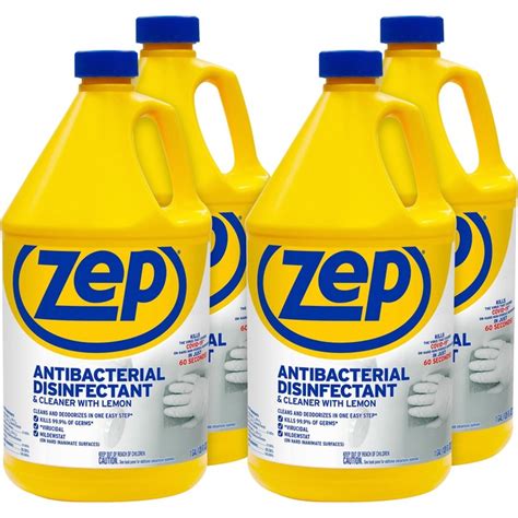 Zep Antibacterial Disinfectant And Cleaner Liquid 128 Fl Oz 4 Quart