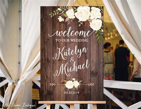 Wedding Welcome Sign, Rustic Welcome Wedding Sign, Welcome to Our ...