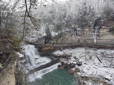 Cummins Falls In Snow And Ice Tennessee