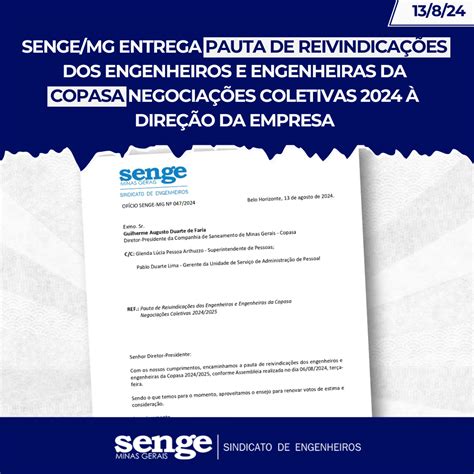 Sengemg Entrega Pauta De ReivindicaÇÕes Dos Engenheiros E Engenheiras