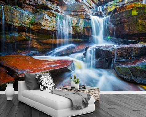 Beibehang Custom Wallpaper Murals Mountain Stream Television Background