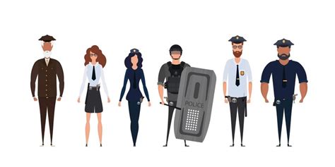 Premium Vector Group Of Police Officers Police Cop And Officer