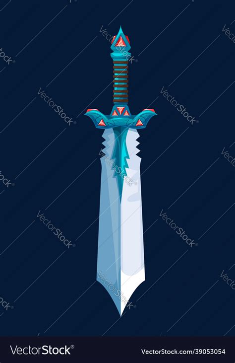 Magical Cartoon Steel Broadsword Blade Dagger Vector Image