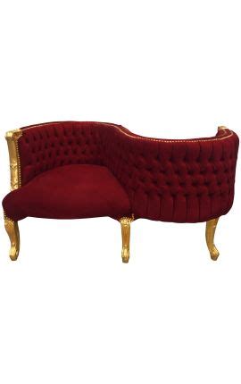 Grand Fauteuil Carrosse De Style Baroque Tissu Bordeaux Et Bois Dor