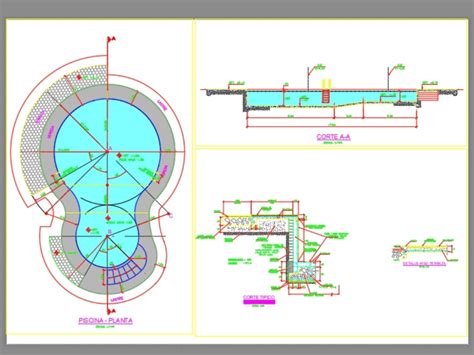 Piscina Centro Recreacional En Autocad Cad Kb Bibliocad