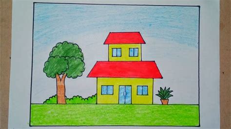 How To Draw A House For Kids 🏠colorful House Drawing 🏡house Drawing