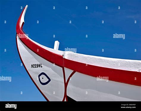 Typical Gondola Shaped Wooden Boat In Aveiro Portugal Stock Photo Alamy