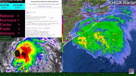 Tropical Storm Nicholas Live Radar And Satellite Imagery Youtube